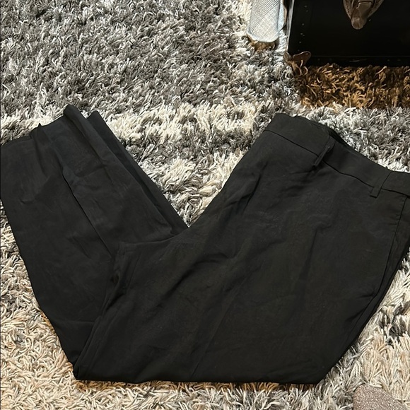 Black Dress Pants with Straight Leg and Smooth Texture - Picture 1 of 6
